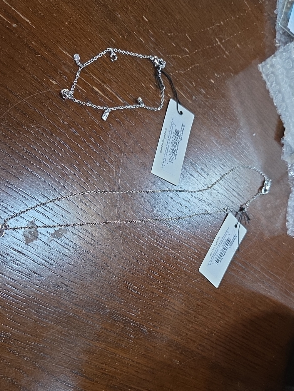 Coach Silver-Tone Layered Necklace and Bracelet Set
